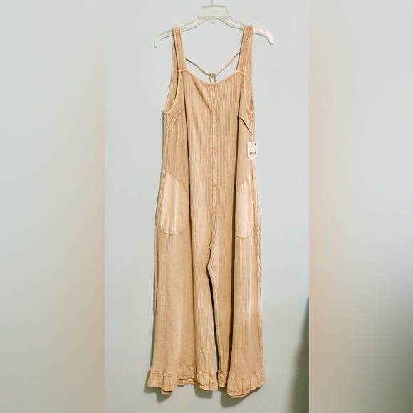 NWT__Free People Tan 100% Cotton Overalls__NWT - Picture 2 of 13